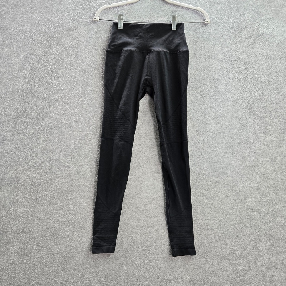 Alphalete Women Activewear Pants Small Black Leggings Crop Mid Rise 23 in Inseam